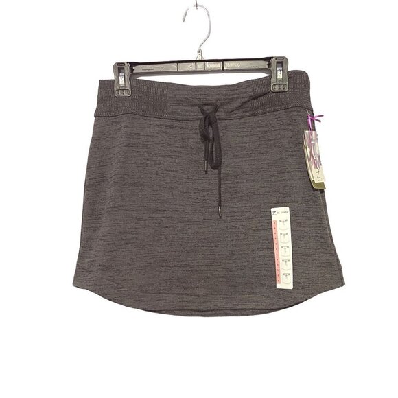 Z by Zobha Gray Knit Skort Drawstring Waist Back Zip Pocket Women's Small NWT - Picture 1 of 12